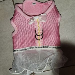 Dog dress with harness clip